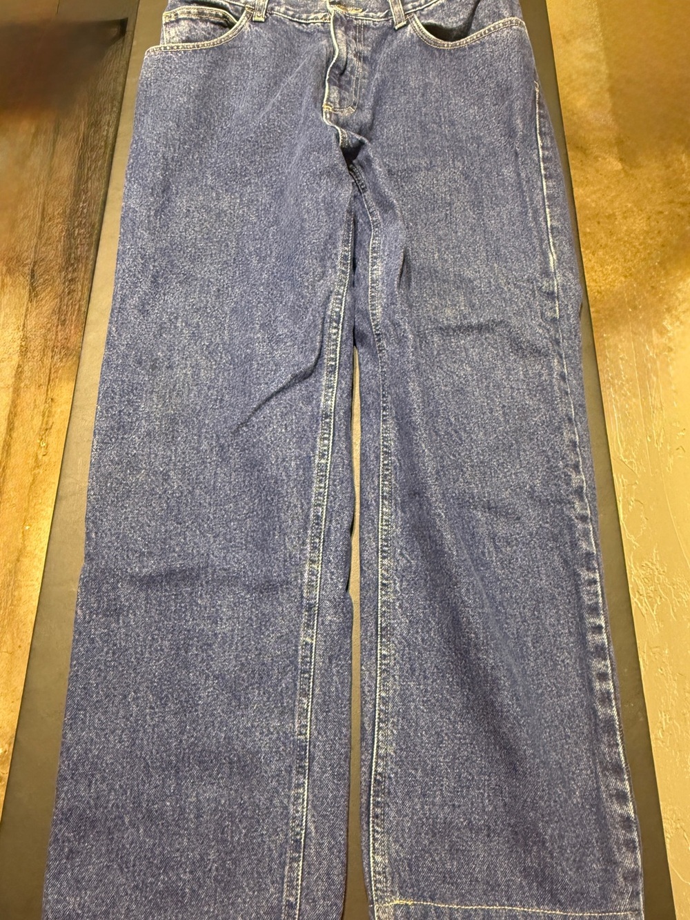 Classic Straight Leg Blue Denim Jeans